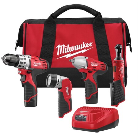 Milwaukee Tool Milwaukee® M12™ 4-Piece Automotive Combo Kit 2493-24